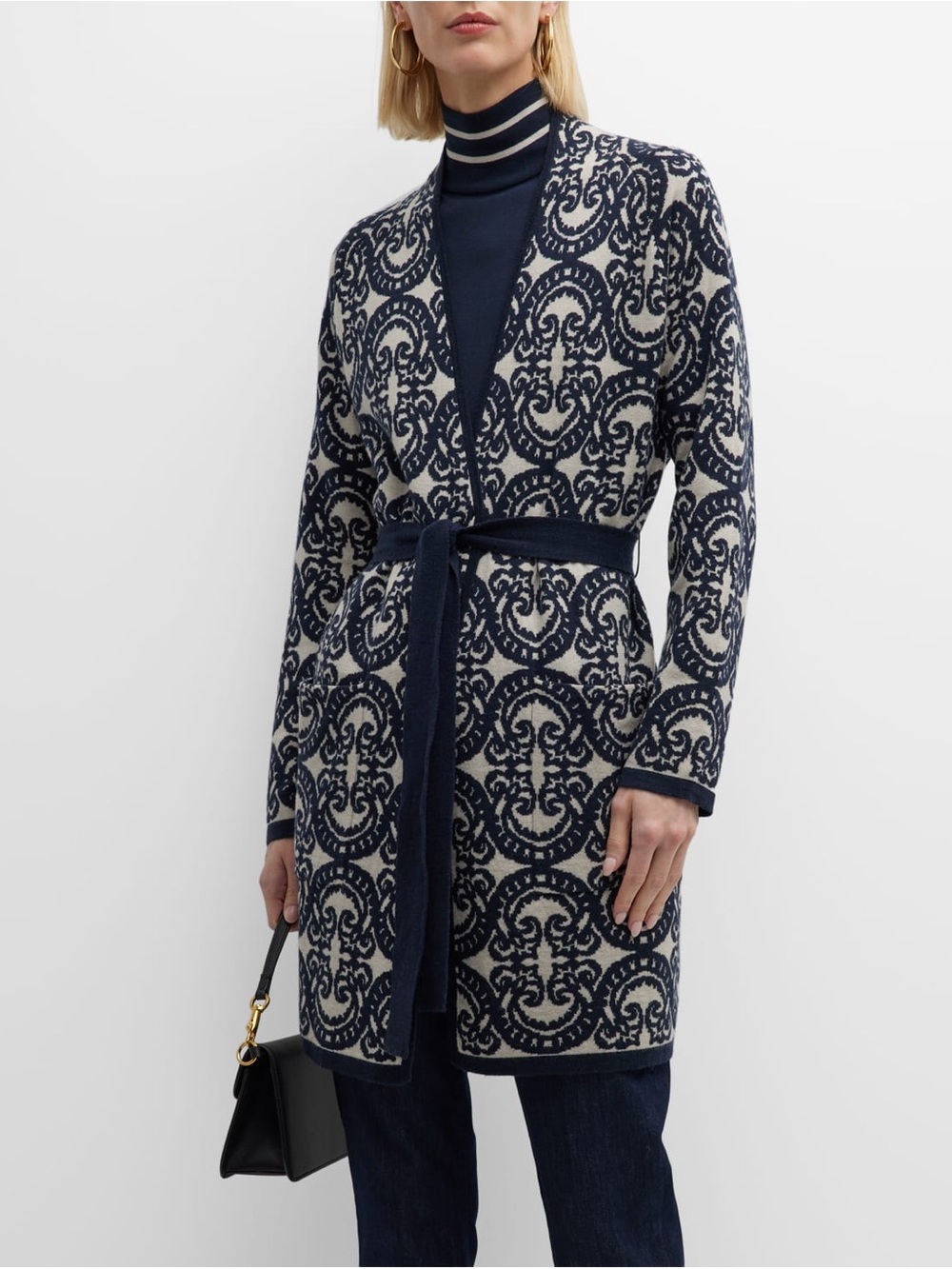 MaxMara Balta Belted Cashmere Cardigan In Ultramarine - Picture 8 of 8